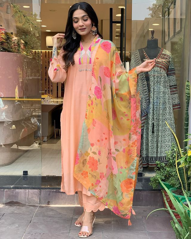 Heavy Quality Muslin Kurti Set