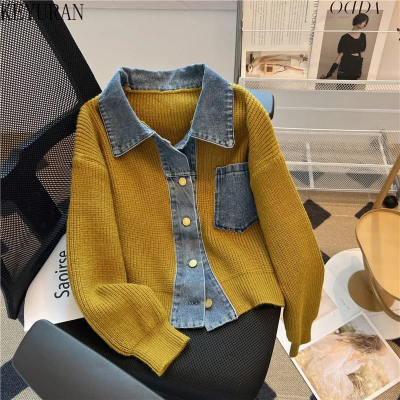 Trendy Soft Woolen Denim Top